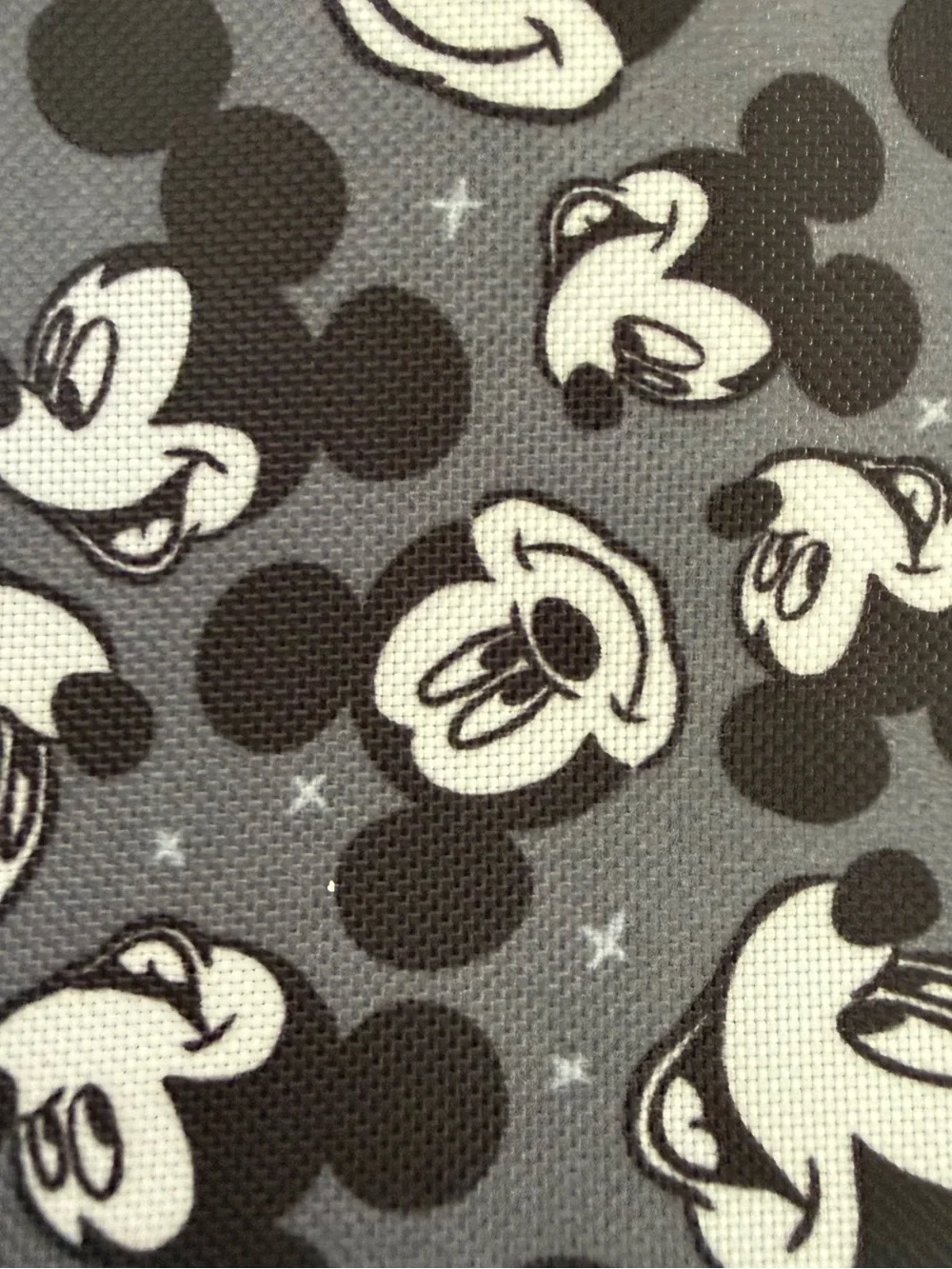 Disney Mickey Mouse Toss Head Print Backpack Diaper Bag Black Gray